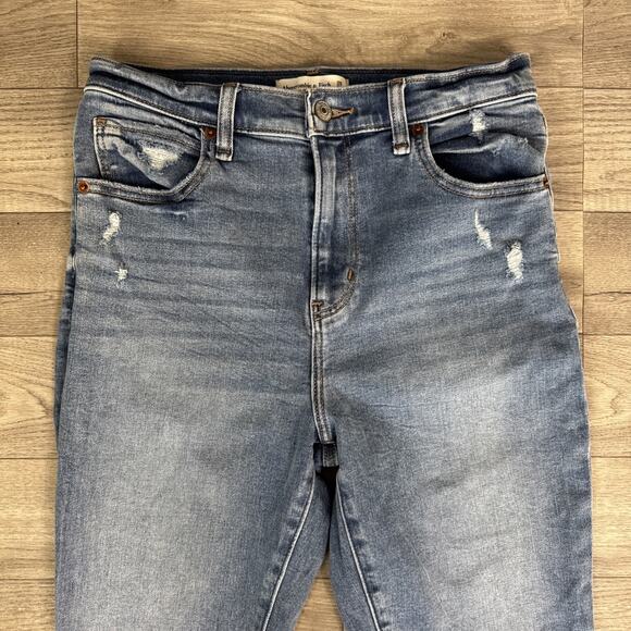 Abercrombie & Fitch High Rise Super Skinny Ankle Jeans Medium Wash sz 28/6 Long - Picture 3 of 7